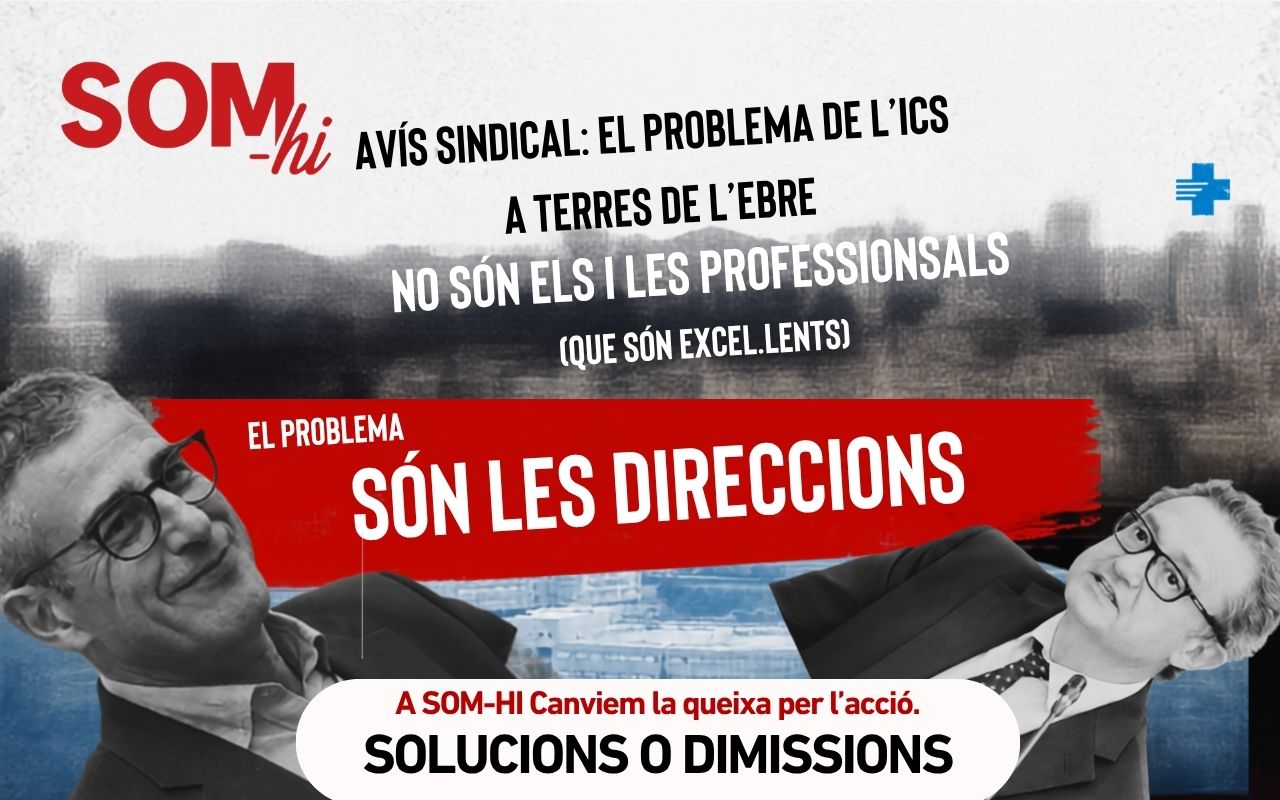solucions o dimissions TE Prestigiem el professionals, fem caure les direccions negligents: PROU! 🔴 Per la manca de professionals. 🔴 Per la sobrecàrrega dels equips. 🔴 Per la manca de substitucions. 🔴 Per la vulneració dels drets laborals. 🔴 Per la manca de transparència. 🔴 Per la manca de diàleg amb els professionals. 🔴 Per una gestió que no dona resposta als problemes reals. A l'ICS Terres de l'Ebre : SOLUCIONS O DIMISSIONS. https://www.vergecinta.som-hi.eu/